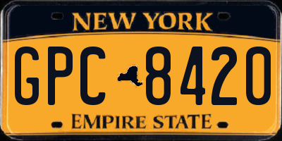 NY license plate GPC8420