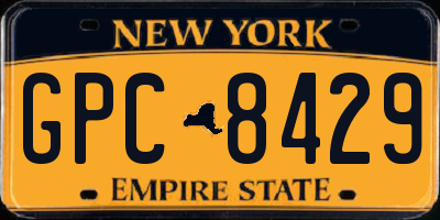 NY license plate GPC8429