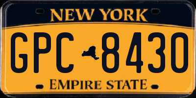 NY license plate GPC8430