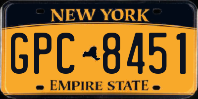 NY license plate GPC8451