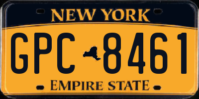 NY license plate GPC8461