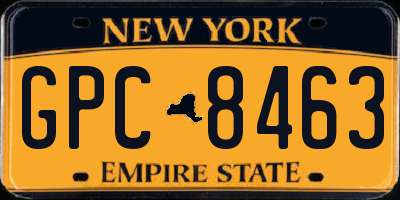 NY license plate GPC8463