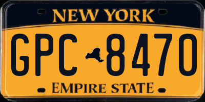 NY license plate GPC8470