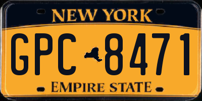 NY license plate GPC8471