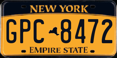 NY license plate GPC8472