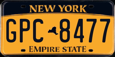 NY license plate GPC8477
