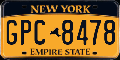 NY license plate GPC8478