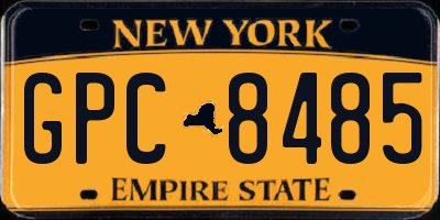 NY license plate GPC8485