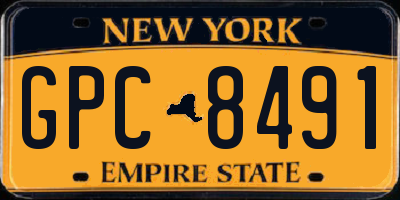 NY license plate GPC8491
