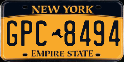 NY license plate GPC8494