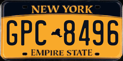 NY license plate GPC8496