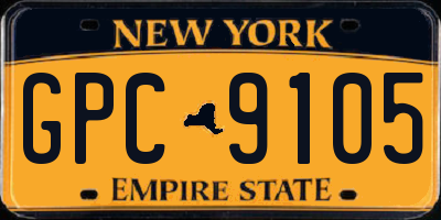 NY license plate GPC9105