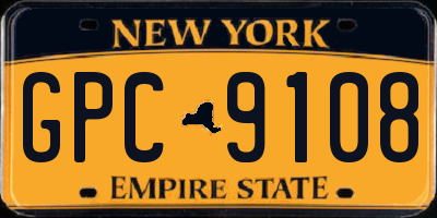 NY license plate GPC9108