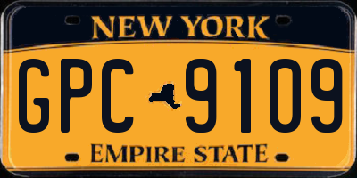 NY license plate GPC9109