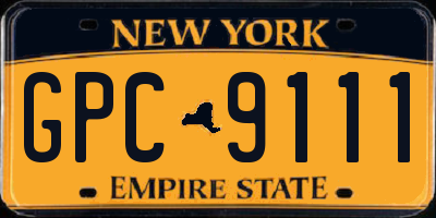 NY license plate GPC9111