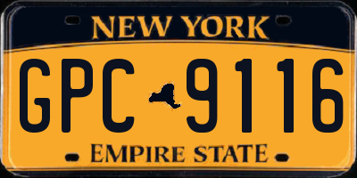 NY license plate GPC9116