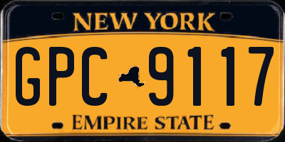 NY license plate GPC9117