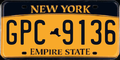 NY license plate GPC9136
