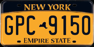 NY license plate GPC9150
