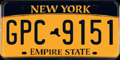 NY license plate GPC9151