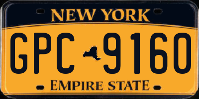 NY license plate GPC9160