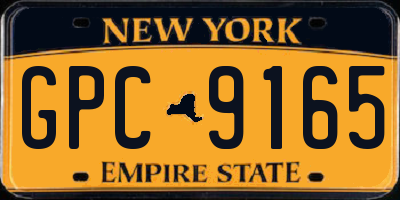 NY license plate GPC9165