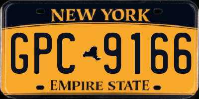 NY license plate GPC9166