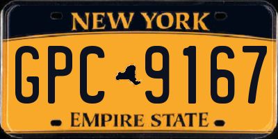 NY license plate GPC9167
