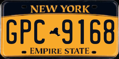NY license plate GPC9168