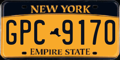NY license plate GPC9170
