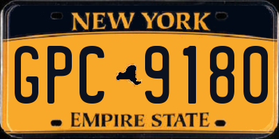 NY license plate GPC9180