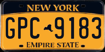 NY license plate GPC9183