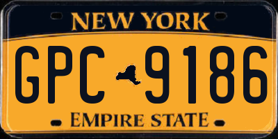 NY license plate GPC9186