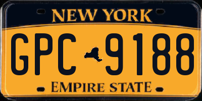 NY license plate GPC9188