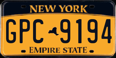 NY license plate GPC9194