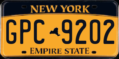 NY license plate GPC9202