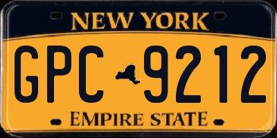 NY license plate GPC9212