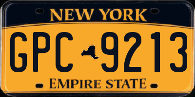 NY license plate GPC9213