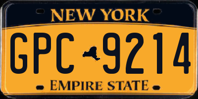 NY license plate GPC9214
