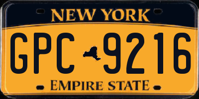 NY license plate GPC9216