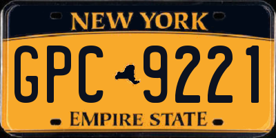 NY license plate GPC9221