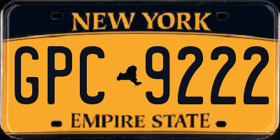 NY license plate GPC9222