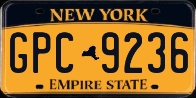 NY license plate GPC9236