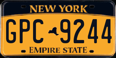 NY license plate GPC9244