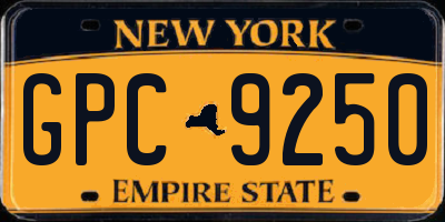 NY license plate GPC9250