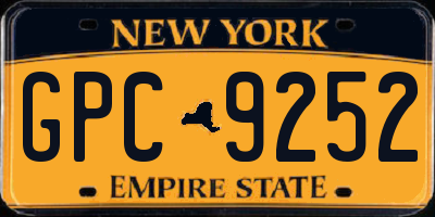 NY license plate GPC9252