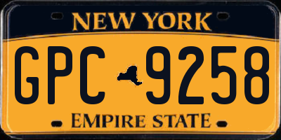 NY license plate GPC9258