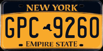 NY license plate GPC9260