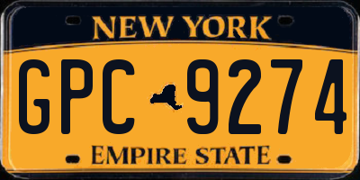 NY license plate GPC9274