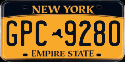 NY license plate GPC9280